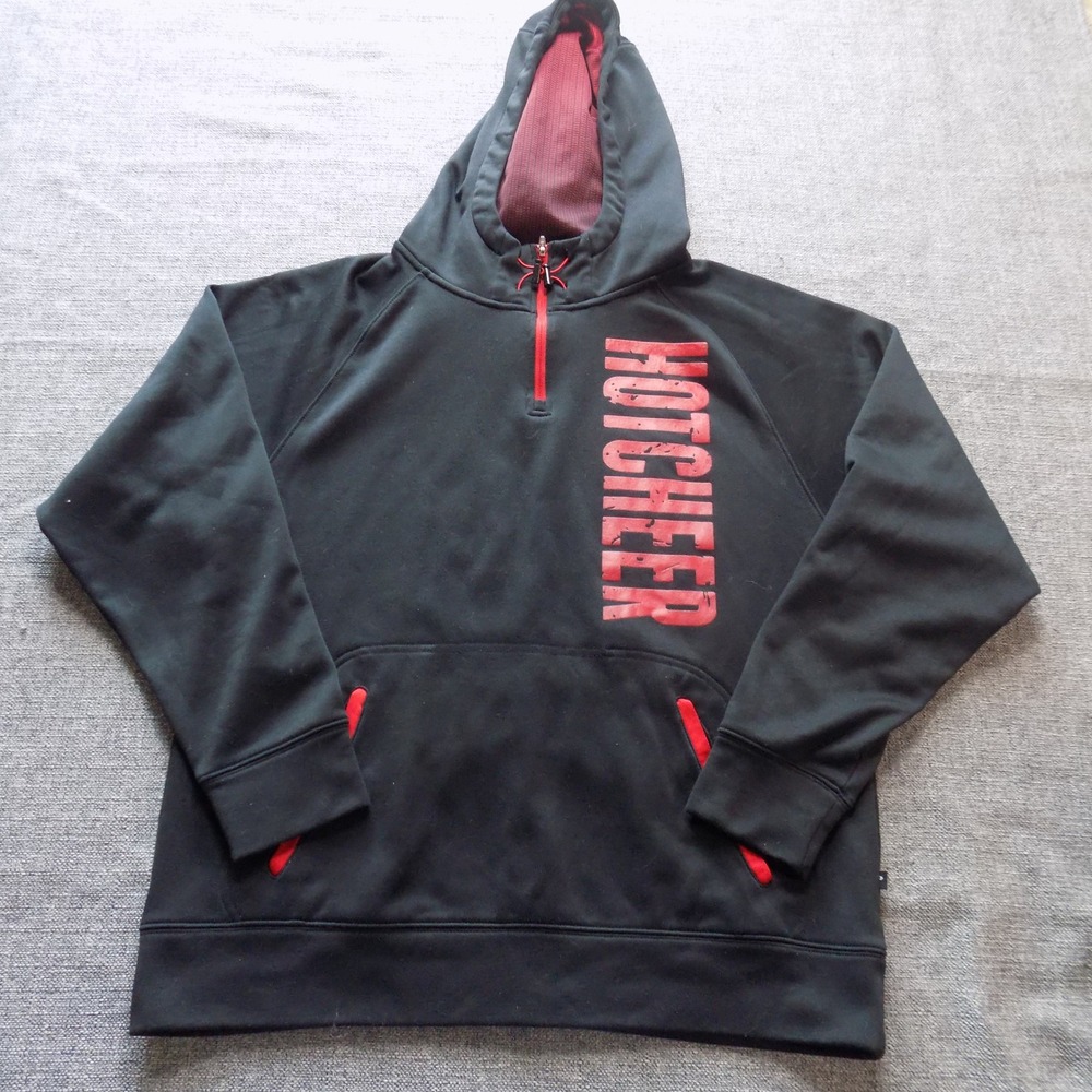 Pennant Sportswear Hoodie Mens M Black Good Hotcheer 1/4 Zip Performance Fleece